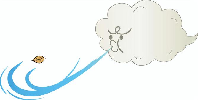 風吹く 風,吹く,雲,強風,葉っぱ,冬,寒い,自然,キャラのイラスト素材