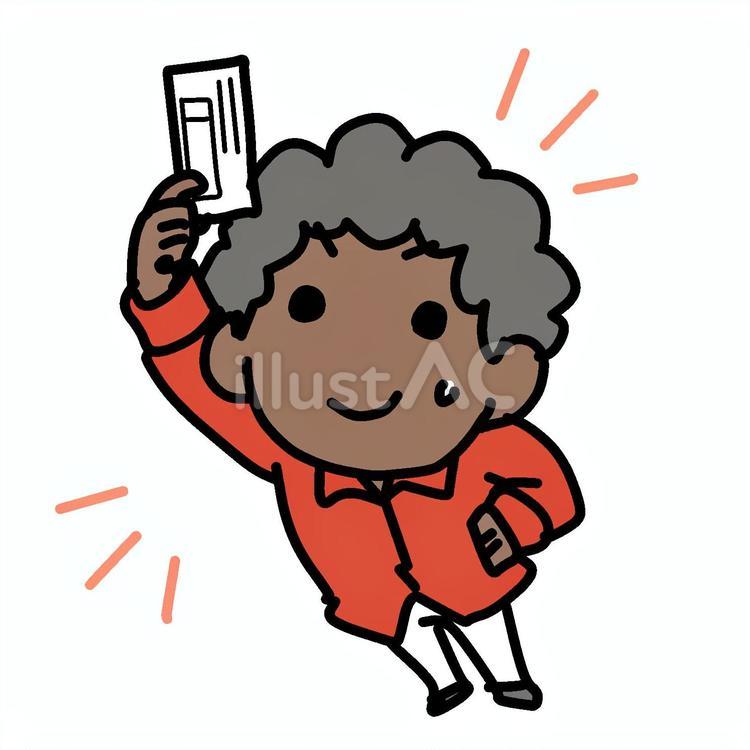 投票用紙と焦るアフロ男性 アフロ,投票,用紙のイラスト素材