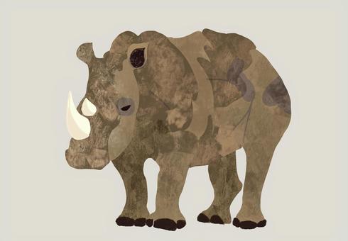 テクスチャーサイ サイ,テクスチャー,動物,ツノ,ほのぼののイラスト素材