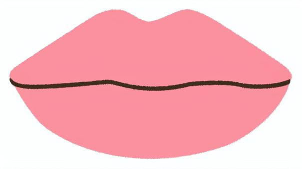 唇を閉じた状態の顔のパーツ 口,唇,リップ,顔,パーツ,部位,人体,閉じる,ピンク,シンプルのイラスト素材