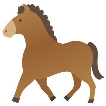 歩くお馬さん 馬,午,午年,干支,十二支,動物,生き物,かわいい,歩く,歩行のイラスト素材