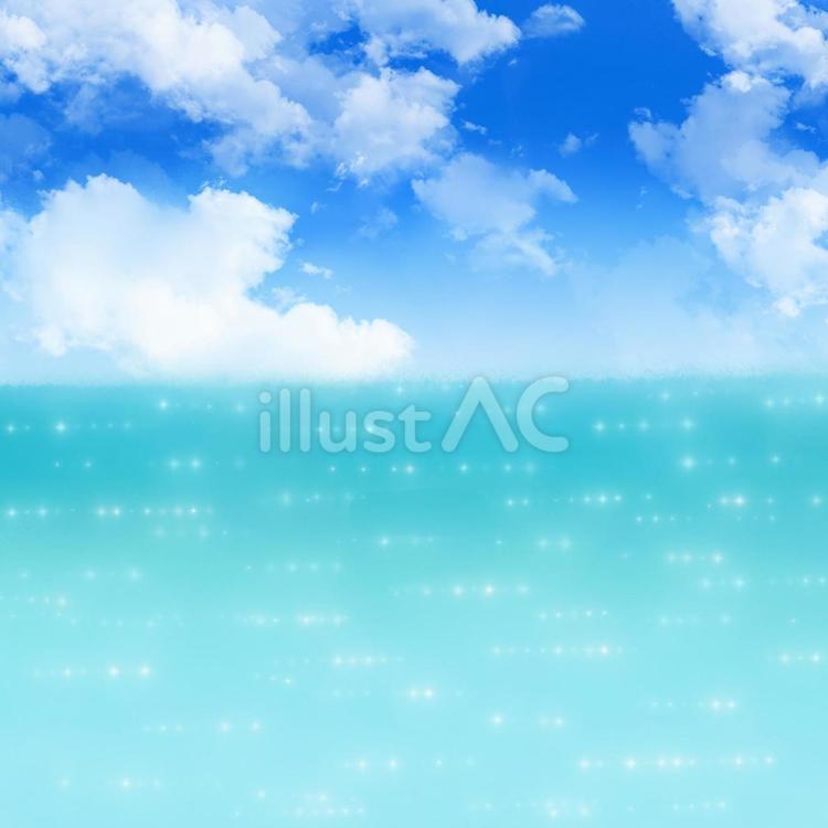 青い海と青い空　正方形 海,青空,空のイラスト素材