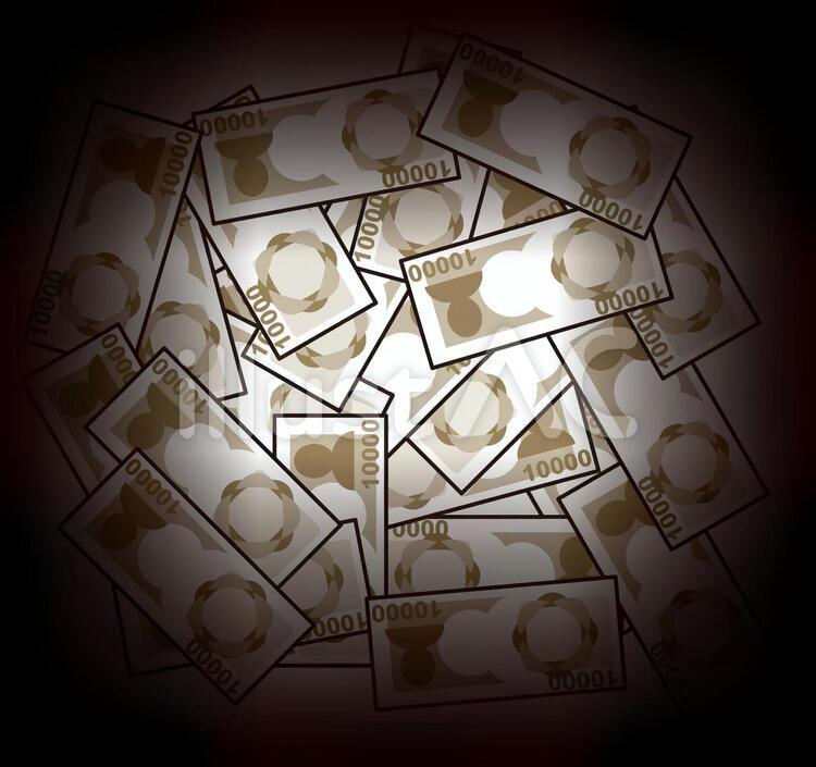 お金 金銭,一万円札,入金のイラスト素材