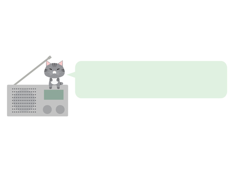 ラジオ_猫 ラジオ,猫,さばとら,動物,かわいい,防災,吹き出しのイラスト素材