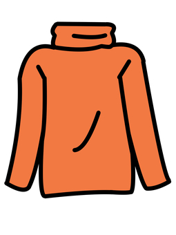 タートルネックオレンジ タートルネック,服,冬,シンプル,かわいい,オレンジ,長袖のイラスト素材