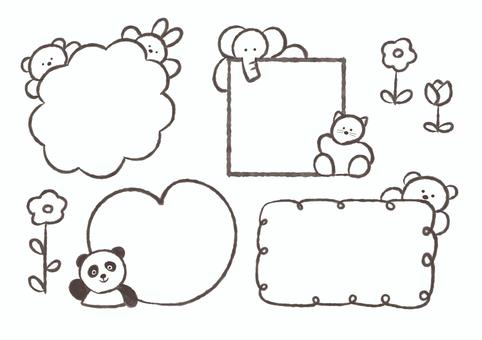 Illustration, animal, a balloon, frame, 