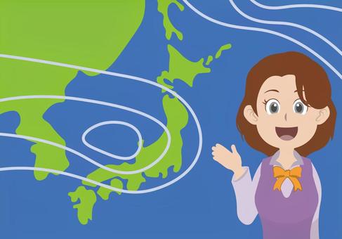 天気予報と気象予報士 天気予報,天気,予報,気象予報士,天気図のイラスト素材