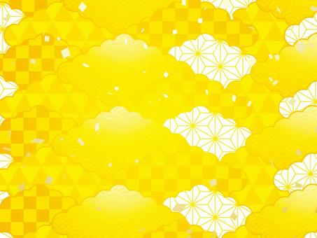 正月和風和柄年賀状 年賀状,和柄,和風,正月,可愛い,美しい,ベクター,紙吹雪,パーティー,お祝いのイラスト素材