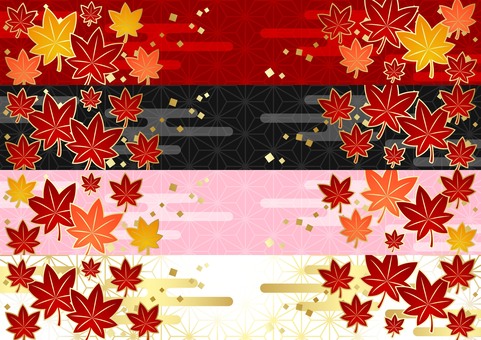 Illustration, sonbahar yaprakları, bulut, kenevir yaprağı deseni, 