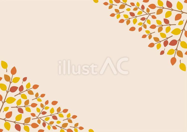 秋の紅葉した葉のフレーム、秋の背景02 秋,背景,フレームのイラスト素材