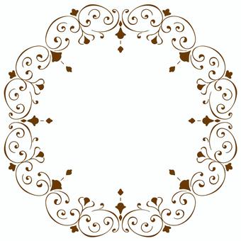 アンティークな丸いフレーム　手描き フレーム,丸い,円形,飾り枠,シンプル,アンティーク,ビンテージ,エレガント,豪華,綺麗のイラスト素材