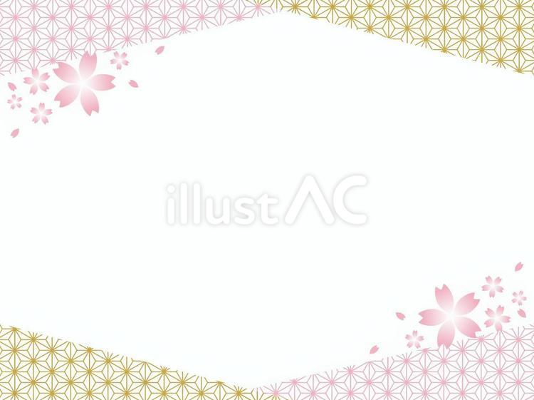 サクラ舞う春の背景素材 おしゃれ,ピンク,フレームのイラスト素材