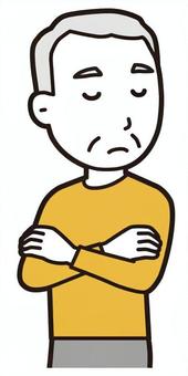  ロンTお爺さん(黄)-103-バスト 無視,お爺さん,高齢者,老人,男性,祖父,人物,かわいい,バストアップ,上半身のイラスト素材