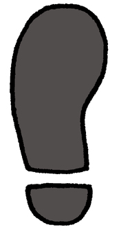 足跡（片足） 足跡,足,黒,靴,靴跡,靴裏,靴底,片足,移動,手がかりのイラスト素材