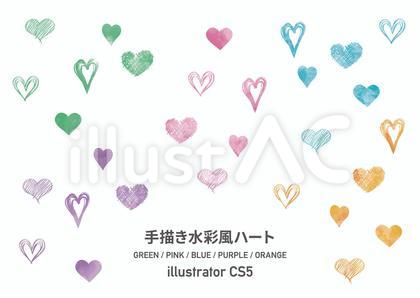 ハート 手書き 水彩