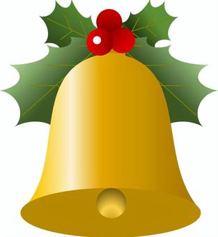 クリスマスベル クリスマス,鐘,ジングルベル,柊,ゴールド,クリスマス飾りのイラスト素材