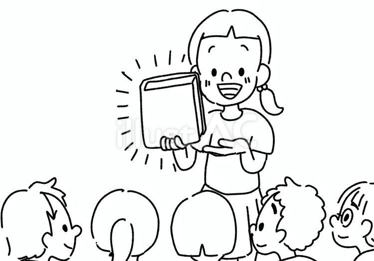 本の紹介 本,紹介,発表のイラスト素材