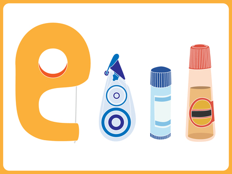 文具_のりとテープのセット線なしカラー のり,セロハンテープ,文具,文房具,stationery,貼る,学校,筆記用具,授業,教育のイラスト素材