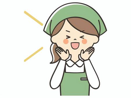 集客する女性店員 集客する女性店員 応援,がんばれ,声援,集客,注目,お知らせ,誘導,セール,呼ぶ,声かけのイラスト素材