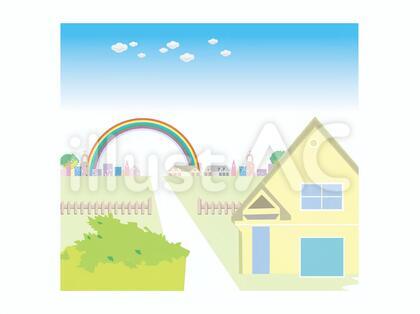 虹のある風景