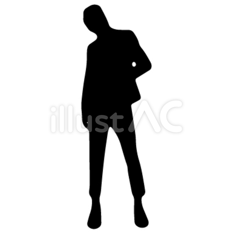 男性 シルエット,モノクロ,人物のイラスト素材