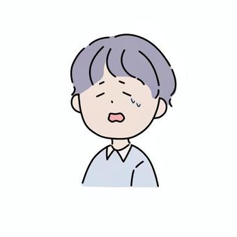 やさしい表情の人物アイコン（悲しい） 表情,アイコン,人物,悲しい,教育,福祉,ジェンダーフリー,シンプルイラスト,かわいい,ナチュラルのイラスト素材