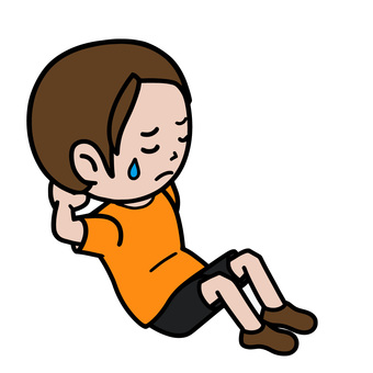 行動する人物 腹筋,筋トレ,フィットネス,トレーニング,エクササイズ,健康,ダイエット,体幹,筋肉,汗のイラスト素材