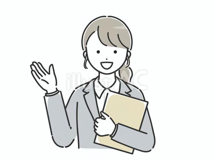 案内するスーツの女性 女性,人物,若いのイラスト素材