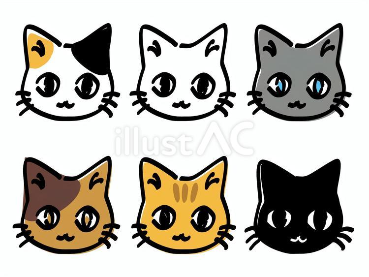 おすまし顔甘え顔の子猫_色ズレゆるい絵 おすまし顔甘え顔の子猫_色ズレゆるい絵 子猫,おすまし,甘えのイラスト素材