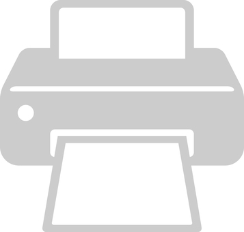 ピクトグラムのグレーのプリンターです。 ピクトグラム,インジェクトプリンター,シンプル,プリンター,印刷機,卓上,オフィス用,家庭用,電子機器,家電のイラスト素材