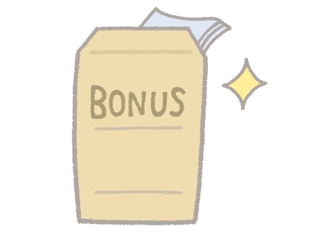 BONUSと書かれた封筒 ボーナス,賞与,封筒,袋,お金,現金,紙幣,給与,給料,支給のイラスト素材