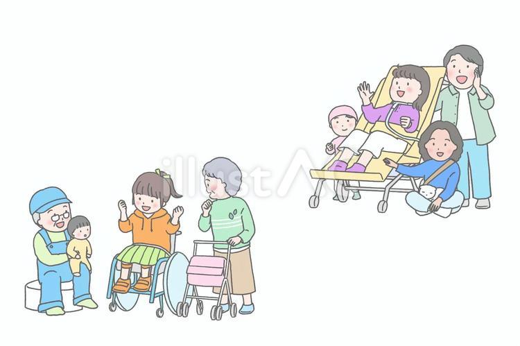 こころはずむ多様な人々２・カラフル 共生,多様性,人種のイラスト素材