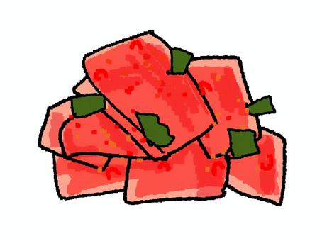キムチ キムチ キムチ,食べ物,辛い,pop調,手描き,挿絵,ワンポイント,素材,商用可,無料のイラスト素材