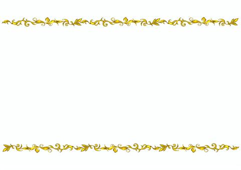 ゴージャス感のあるエレガンス上下フレーム エレガント,フレーム,飾り枠,クラシック,デコレーション,手描き,葉,ボタニカル,グラフィック,アンティークのイラスト素材
