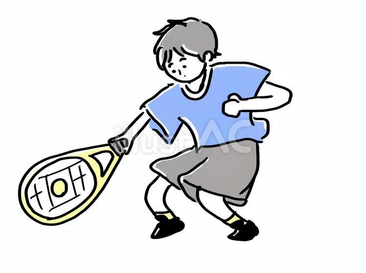 テニスをする男性 テニス,男性,ラケットのイラスト素材