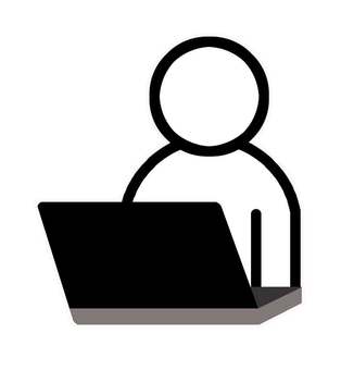 ノートPCで仕事 人物,人,pc,パソコン,ノートpc,事務員,デスクワーク,仕事,業務,副業のイラスト素材