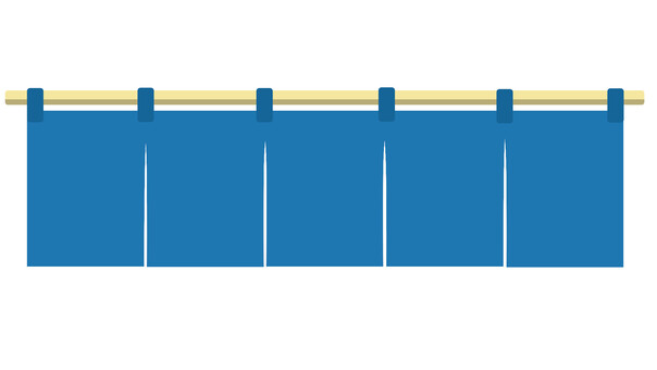 のれん　青 のれん,店,商店,和風,フレーム,暖簾,老舗,シンボル,入り口,店舗のイラスト素材