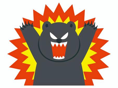 怒っている熊 クマ,熊,ツキノワグマ,危険,野生,遭遇,被害,獣害,危険生物,熊被害のイラスト素材