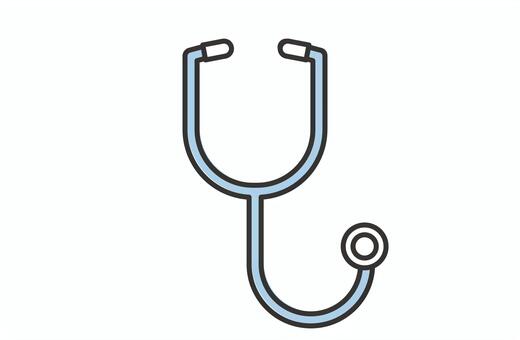 青い聴診器アイコン 聴診器,アイコン,先生,病院,内科,小児科,内診,気管支,喘息,肺のイラスト素材