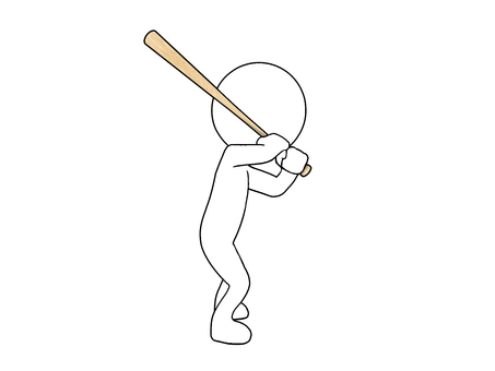 棒人間のバッター 高校野球,野球部,クラブ活動,バッター,スポーツ,アスリート,高校球児,バット,人物,全身のイラスト素材