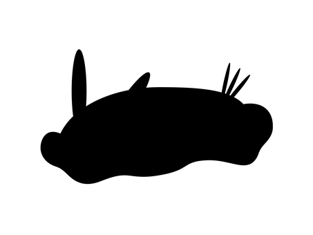 ウミウシ_海の生き物シルエット ウミウシ,魚,魚釣り,食べ物,海,生き物,生物,魚介,アイコン,シルエットのイラスト素材