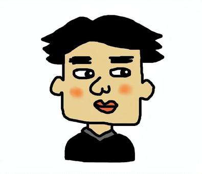 四角い顔の男の人 男の人,四角,ごつい,まゆげ,力強いのイラスト素材