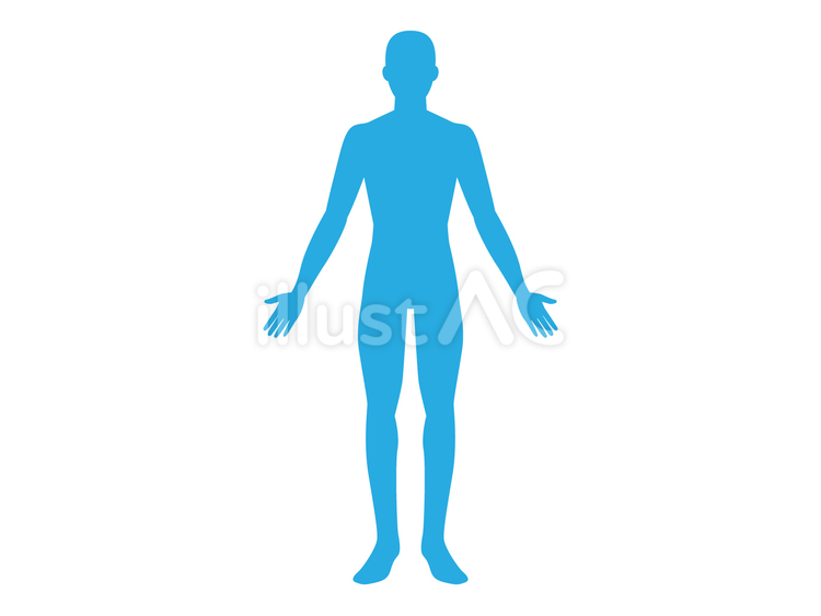 人体シルエット（男性・水色）01 人体,ボディ,男性のイラスト素材