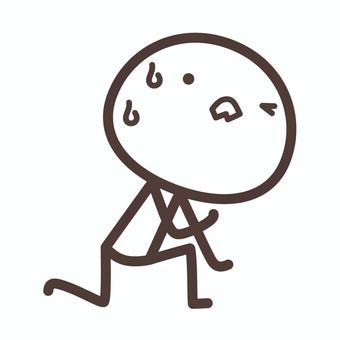 立ち上がるシンプル人間 立ち上がる,人間,シンプル,踏ん張る,食いしばる,耐える,我慢,再起,頑張る,立ち向かうのイラスト素材