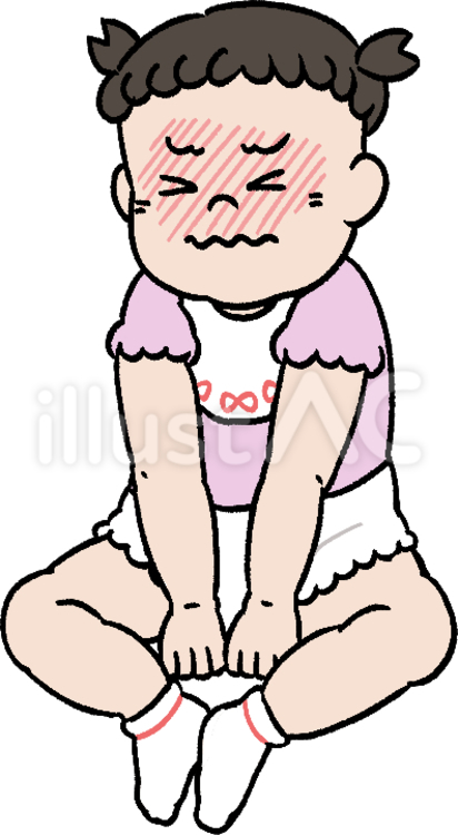 うんちを踏ん張る赤ちゃん 赤ちゃん,ベビー,乳児のイラスト素材