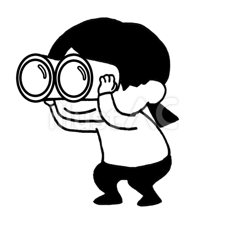 双眼鏡を覗く子ども こども,子ども,双眼鏡のイラスト素材