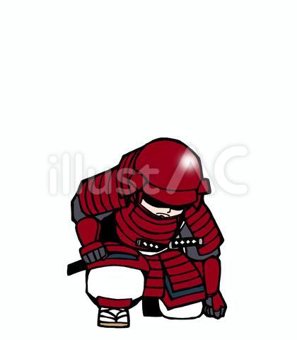 鎧武者・伝令(赤)(旗なし)