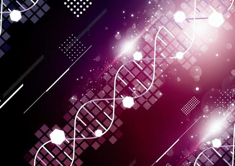 かっこいいデジタルなDNAの医療イメージ dna,デジタル,医療,テクノロジー,ライン,光,フレア,パーティクル,スタイリッシュ,紫色のイラスト素材