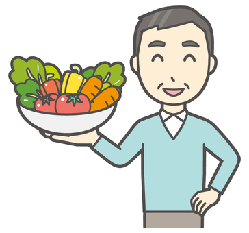 ニット中年男性-088-バスト  ニット中年男性-088-バスト 野菜,おじさん,男性,中年,お父さん,パパ,シニア,ミドルエイジ,人物,かわいいのイラスト素材