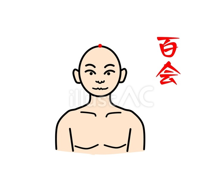 百会 鍼灸,ツボ,経穴のイラスト素材